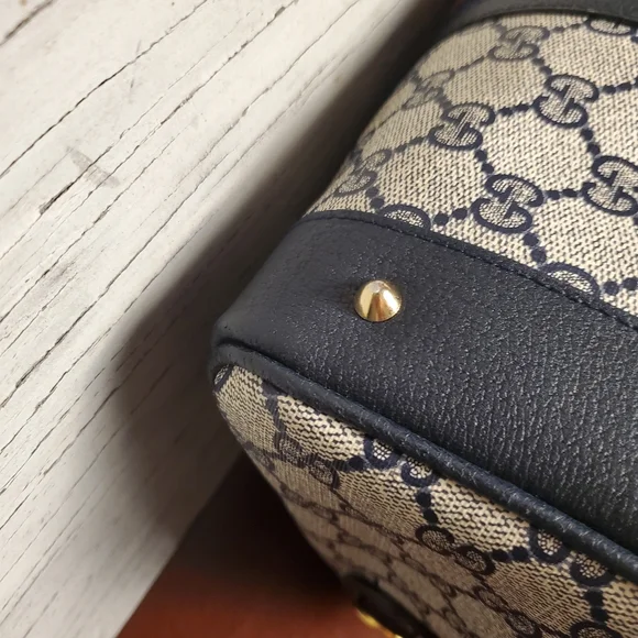 Vintage GUCCI GG Supreme Monogram Ophidia GG Blue Boston Bag #2390069 - Picture 9 of 16